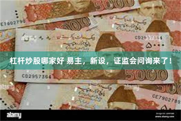 杠杆炒股哪家好 易主，新设，证监会问询来了！