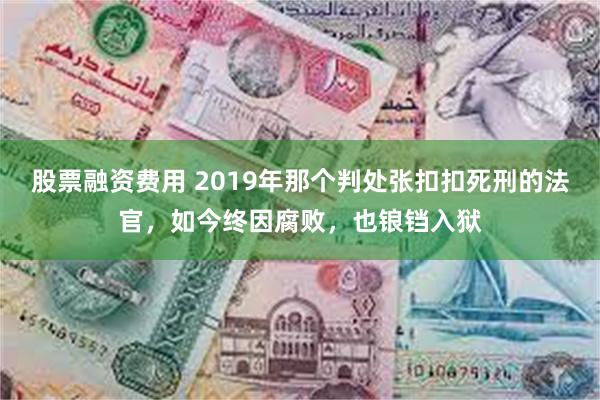 股票融资费用 2019年那个判处张扣扣死刑的法官，如今终因腐败，也锒铛入狱