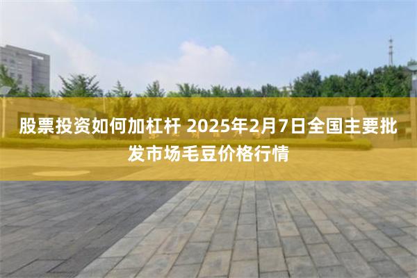 股票投资如何加杠杆 2025年2月7日全国主要批发市场毛豆价格行情